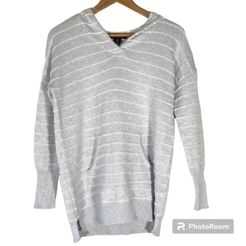 TAHARI V-Neck Hooded Sweater S
